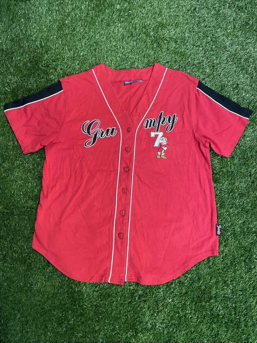 Disney Grumpy Vintage Baseball Jersey Womens Large (no Tag)